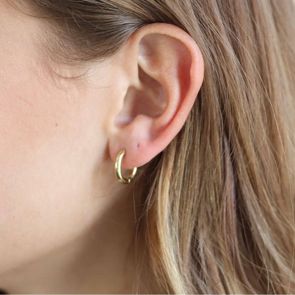 Gold Filled Waterproof Hoop Earrings No Tarnish NWOT